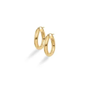 10kt Yellow Gold Tube Hoops 4mm x18mm