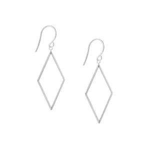 14K Open Diamond-Shaped Dangle Earrings