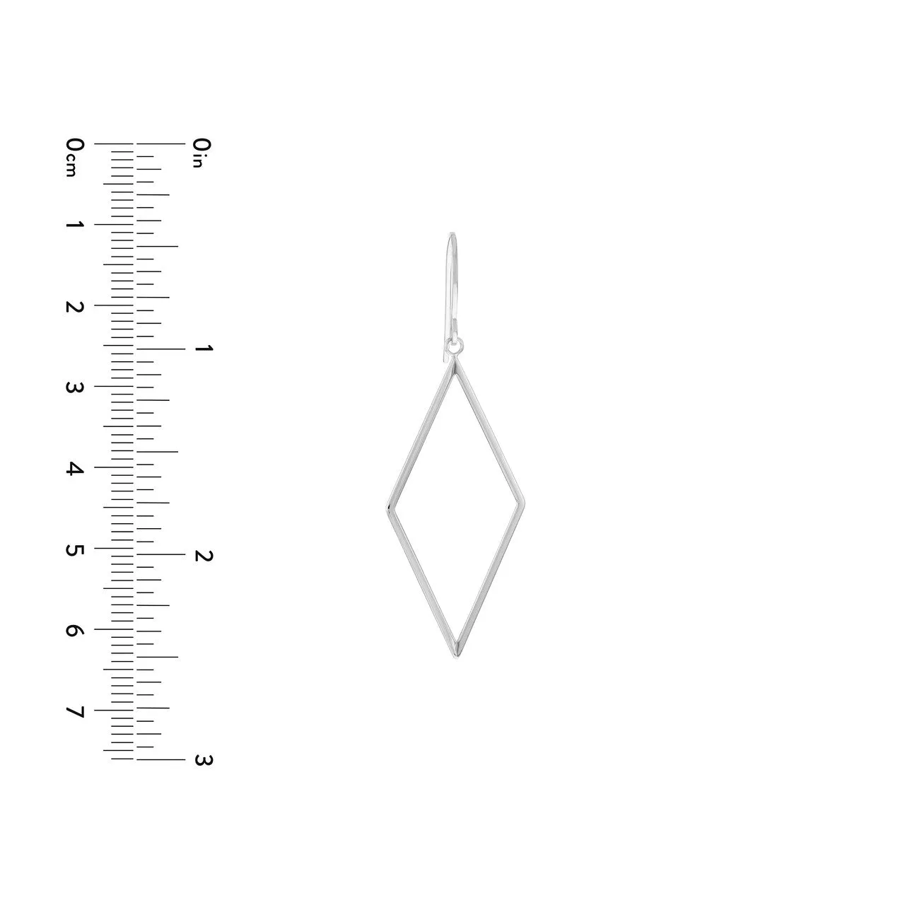 14K Open Diamond-Shaped Dangle Earrings