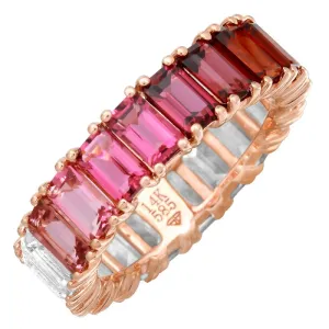 14k Rose Gold Gemstone Eternity Ring