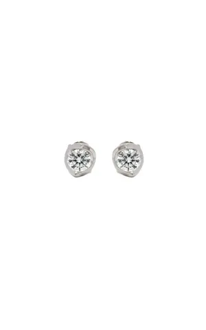 14K WHITE GOLD TENSION-SET STUD EARRINGS  G14704