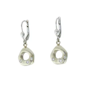 14k White Gold x Diamond Dangle Earrings