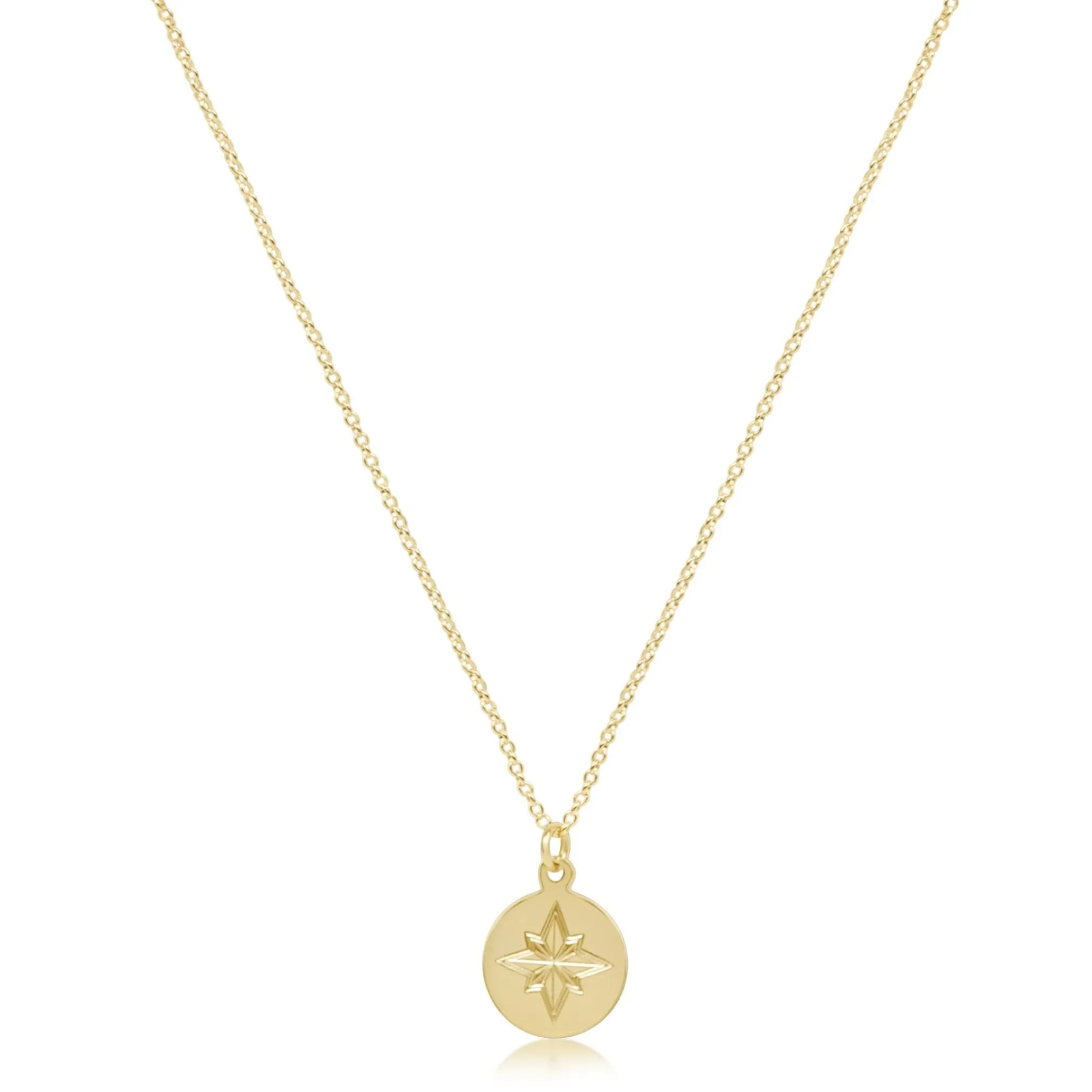 16" Necklace Gold - Direction Gold Disc