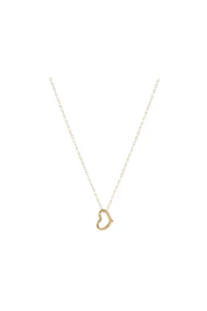 16" Necklace Gold - Love Small Gold Charm