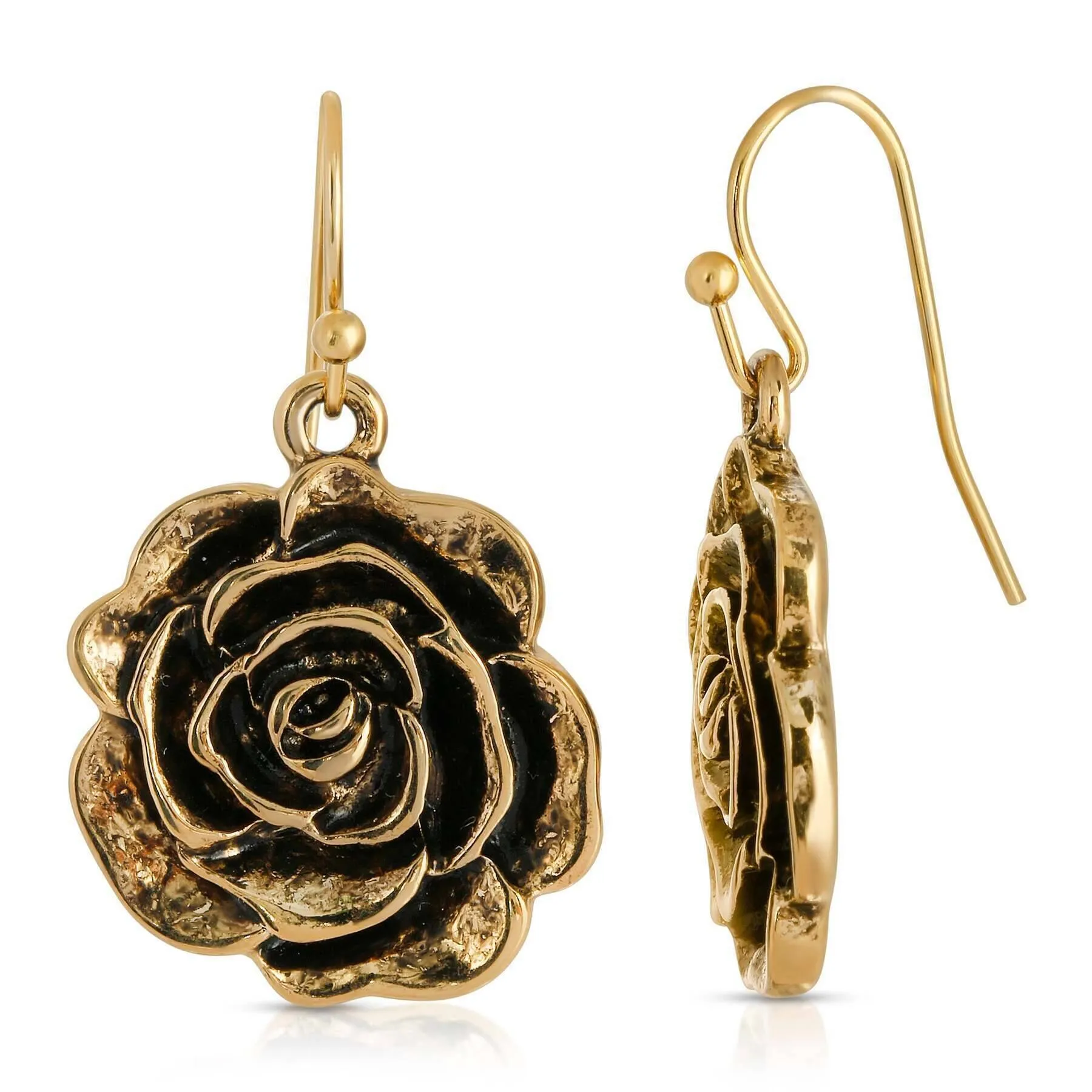 1928 Jewelry Rose Drop Earrings