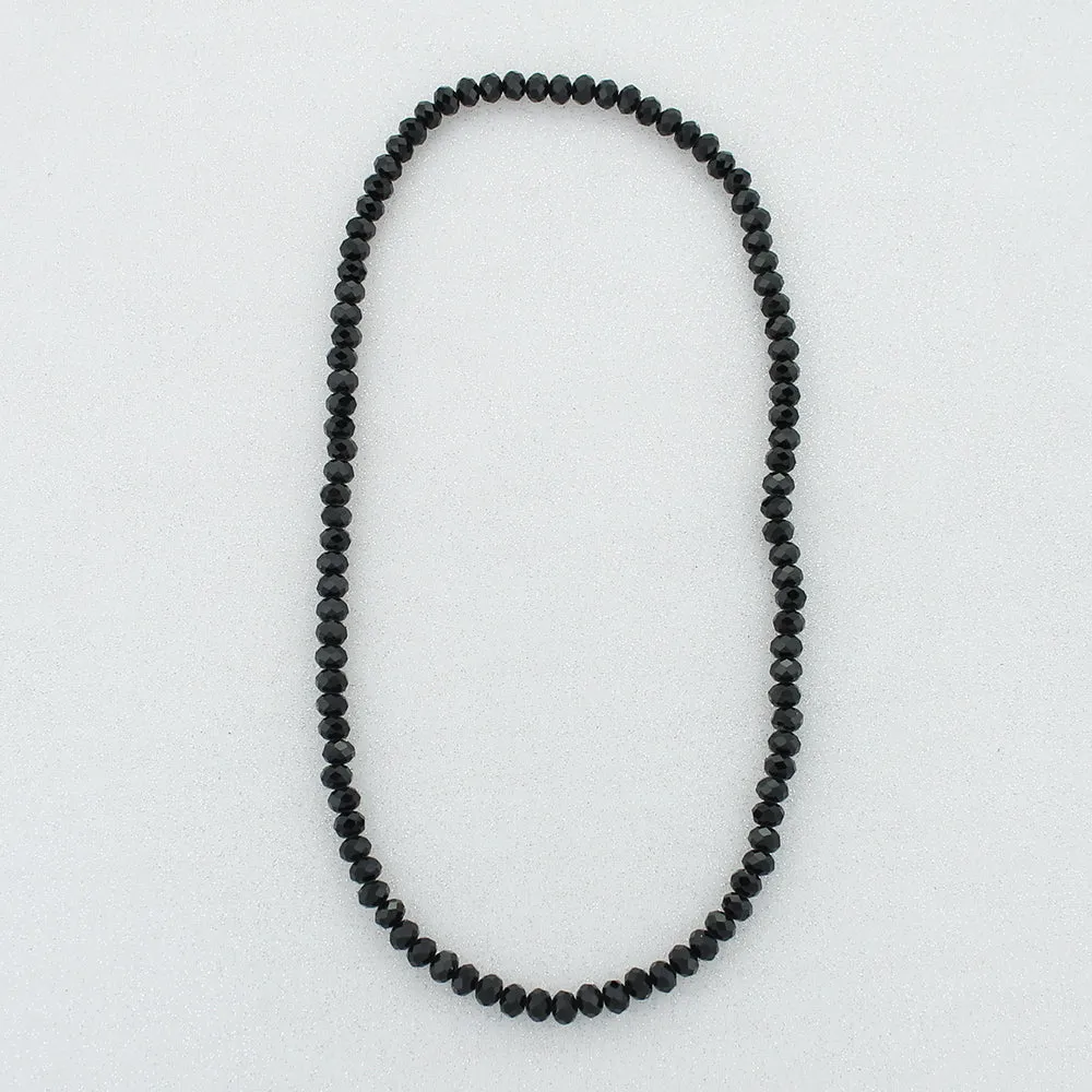 24” Black Crystal Stretch Necklace