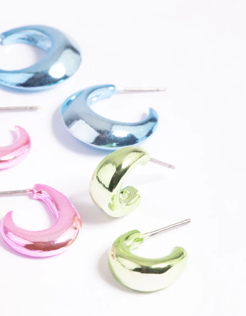 90s Metallic Hoop Earring Pack