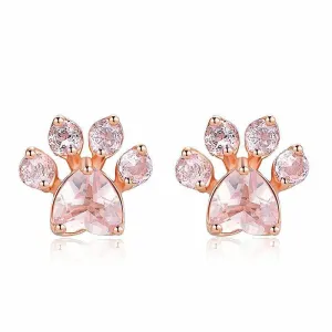 925 Silver Rose Gold Crystal Earrings