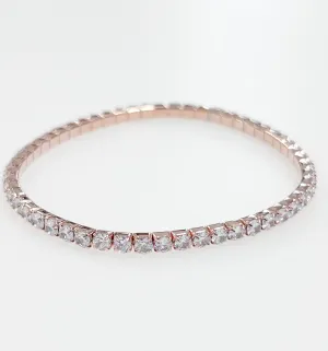 Addisyn - Elasticized AB Rhinestone Bracelet (Silver)