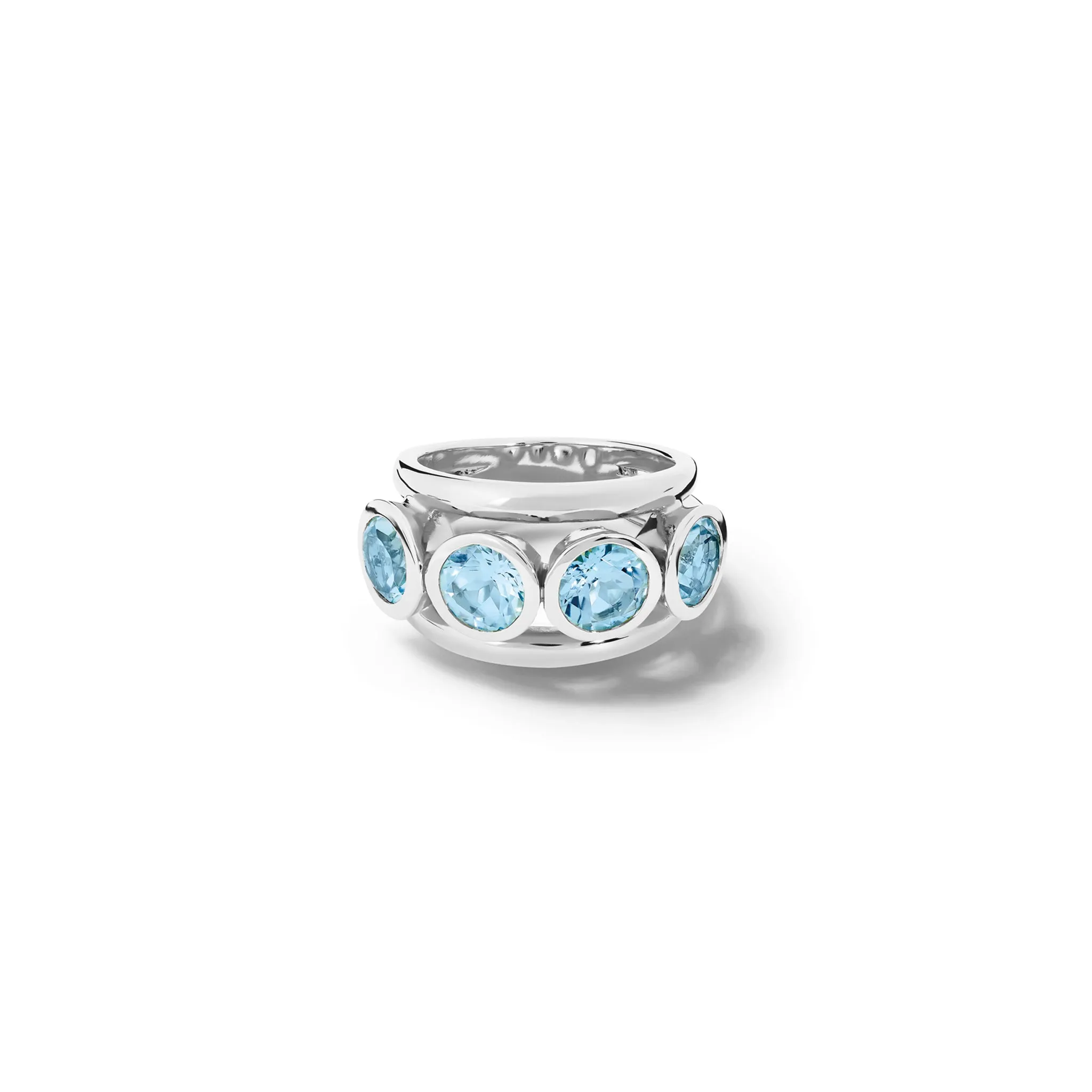 Aeneus Classic Ring Silver - Blue Topaz