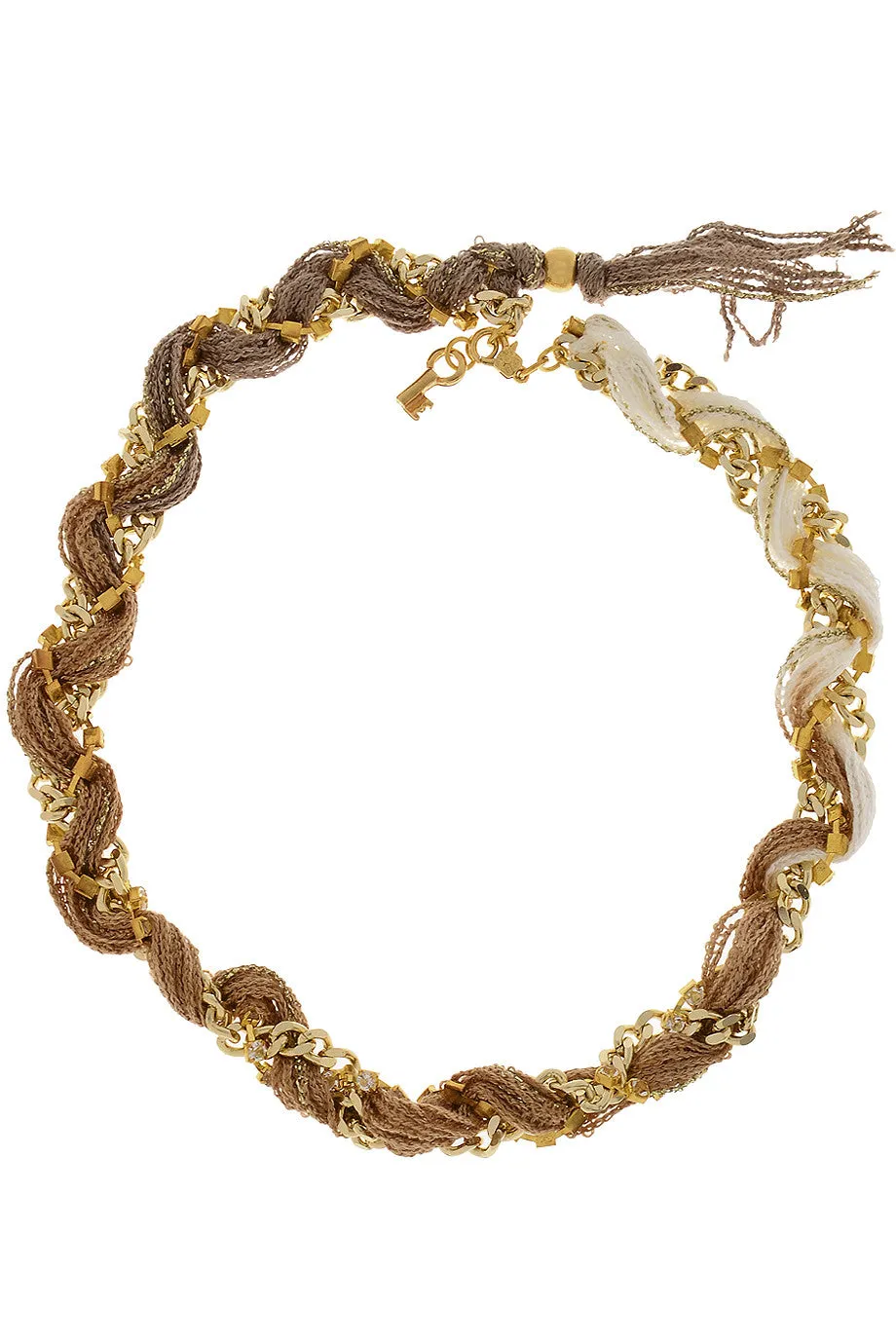 ANDREANA OLINA Beige Braided Chain Bracelet