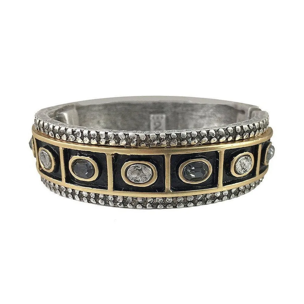 Ashta Thick Oval Hinged Bangle Bracelet