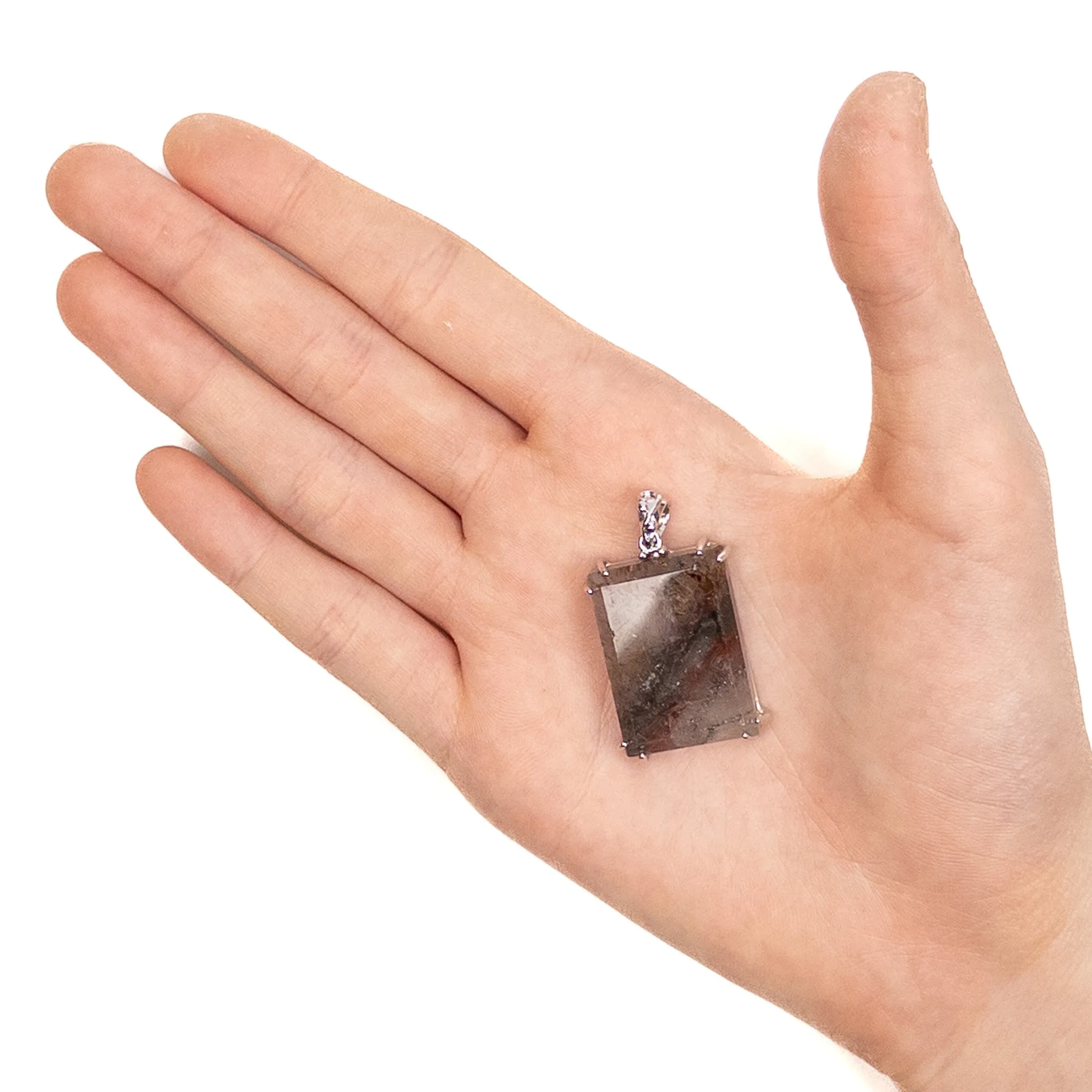 Auralite 23 Faceted Rectangle Pendant with Sterling Silver - 1 pc.