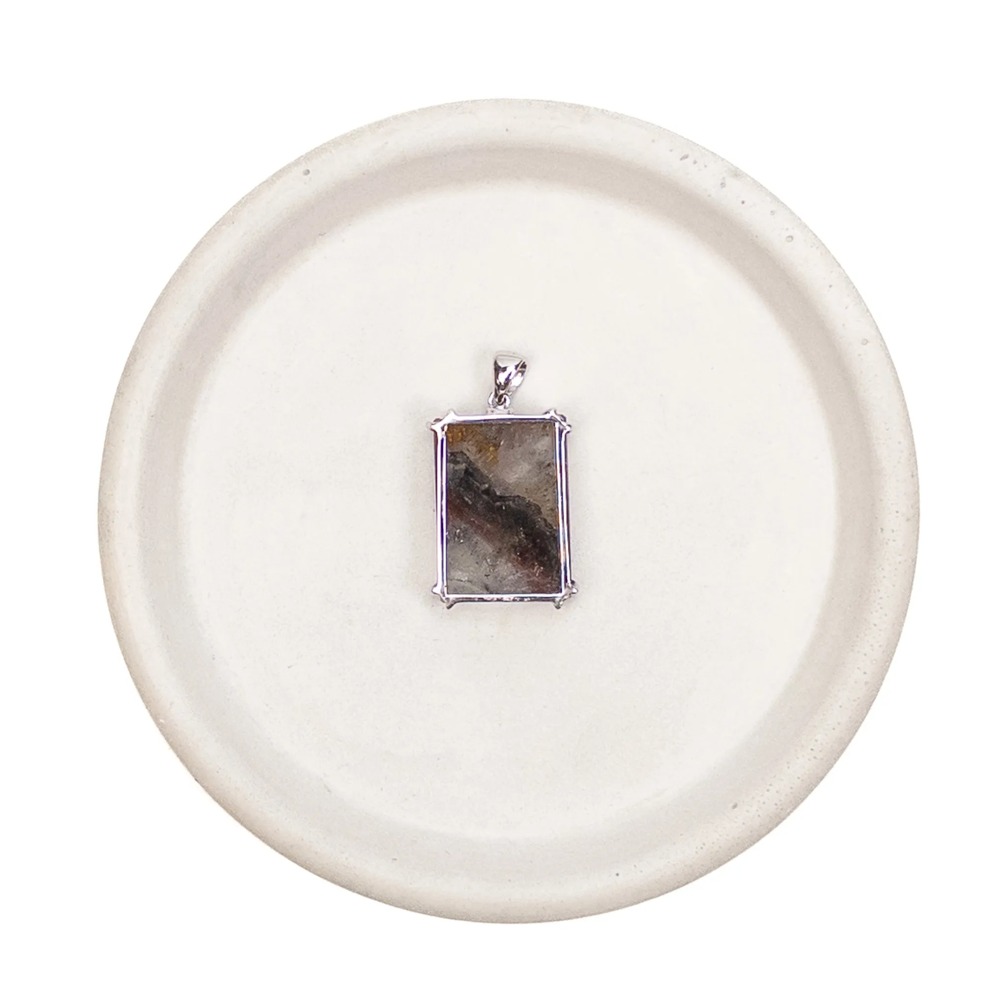 Auralite 23 Faceted Rectangle Pendant with Sterling Silver - 1 pc.