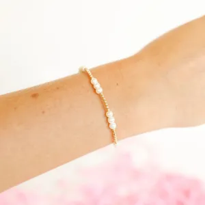 Beaded Blondes | ILY Pearl Bracelet in Gold