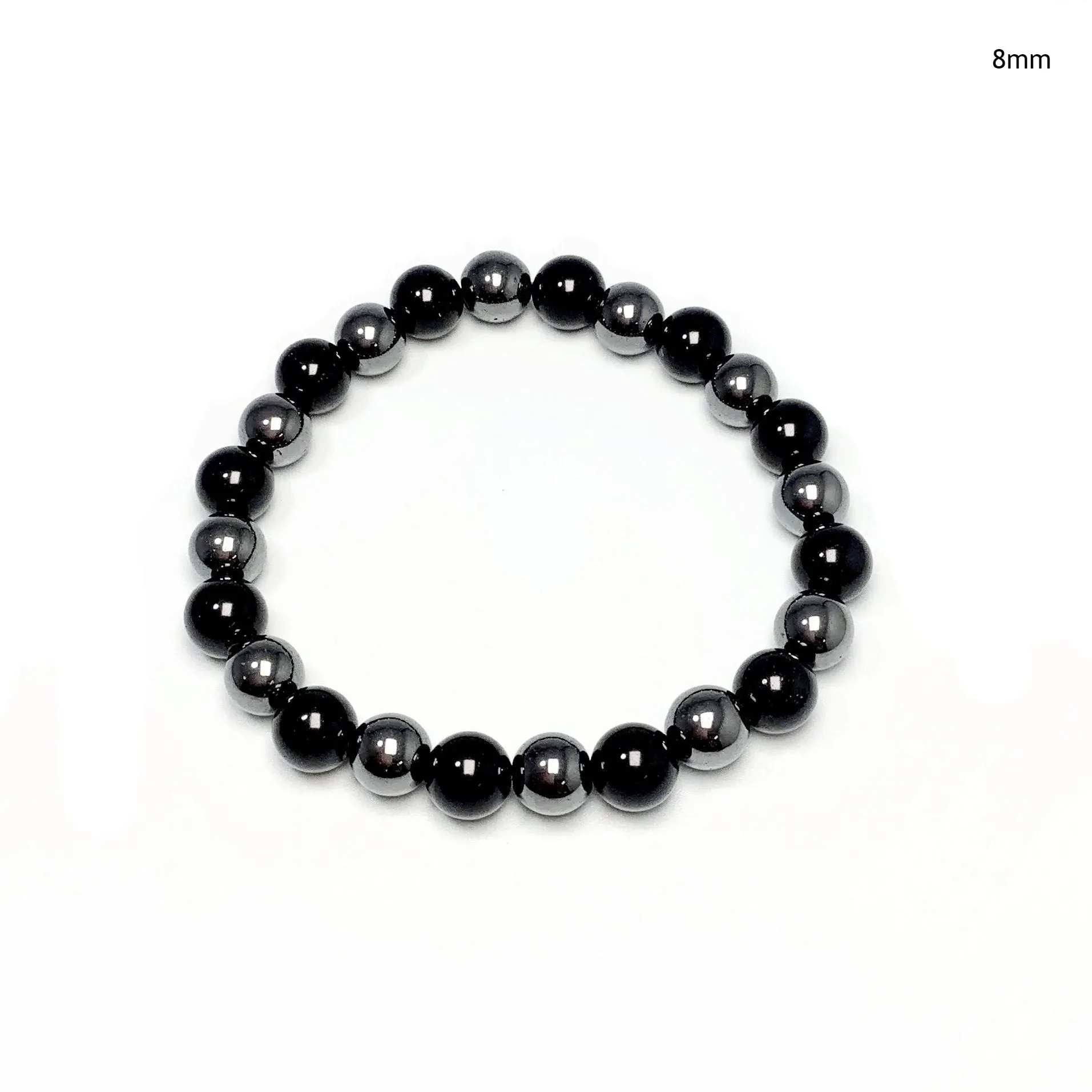 Black Onyx and Hematite Beaded Bracelet