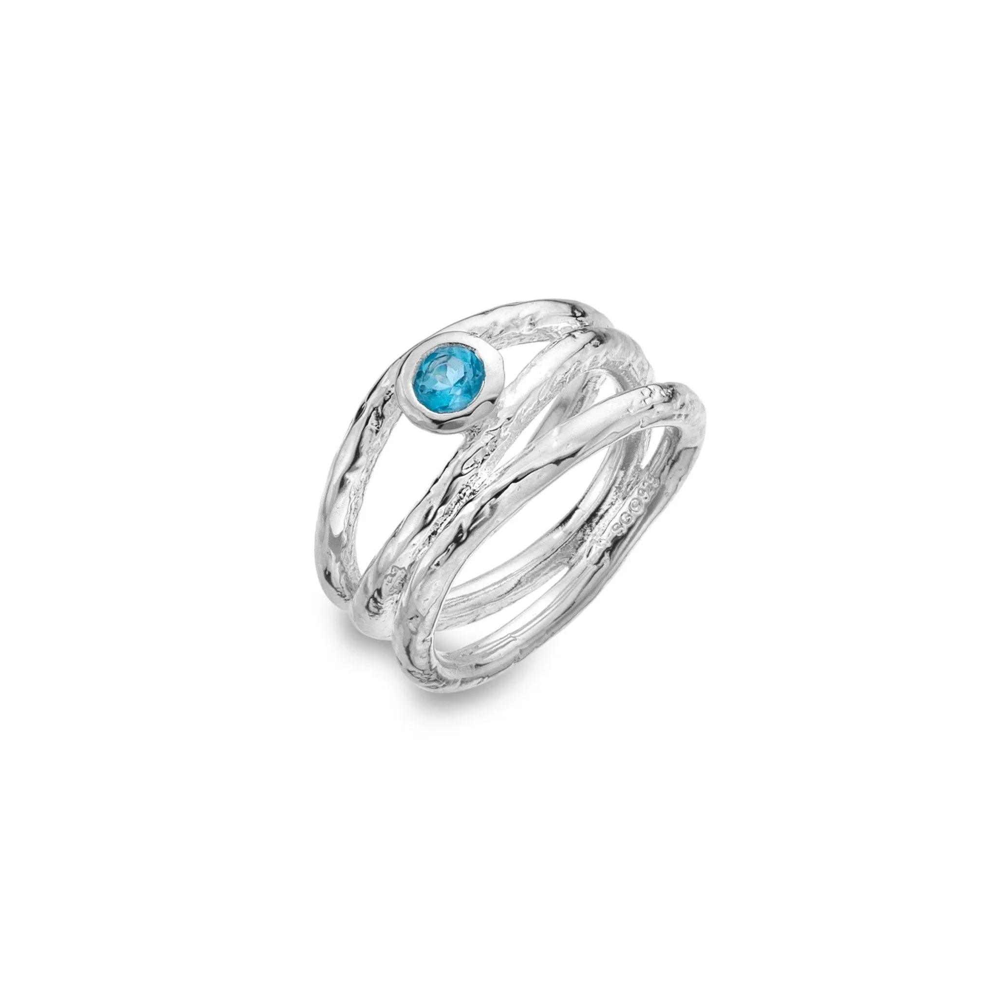 Blue Tides Ripple Ring