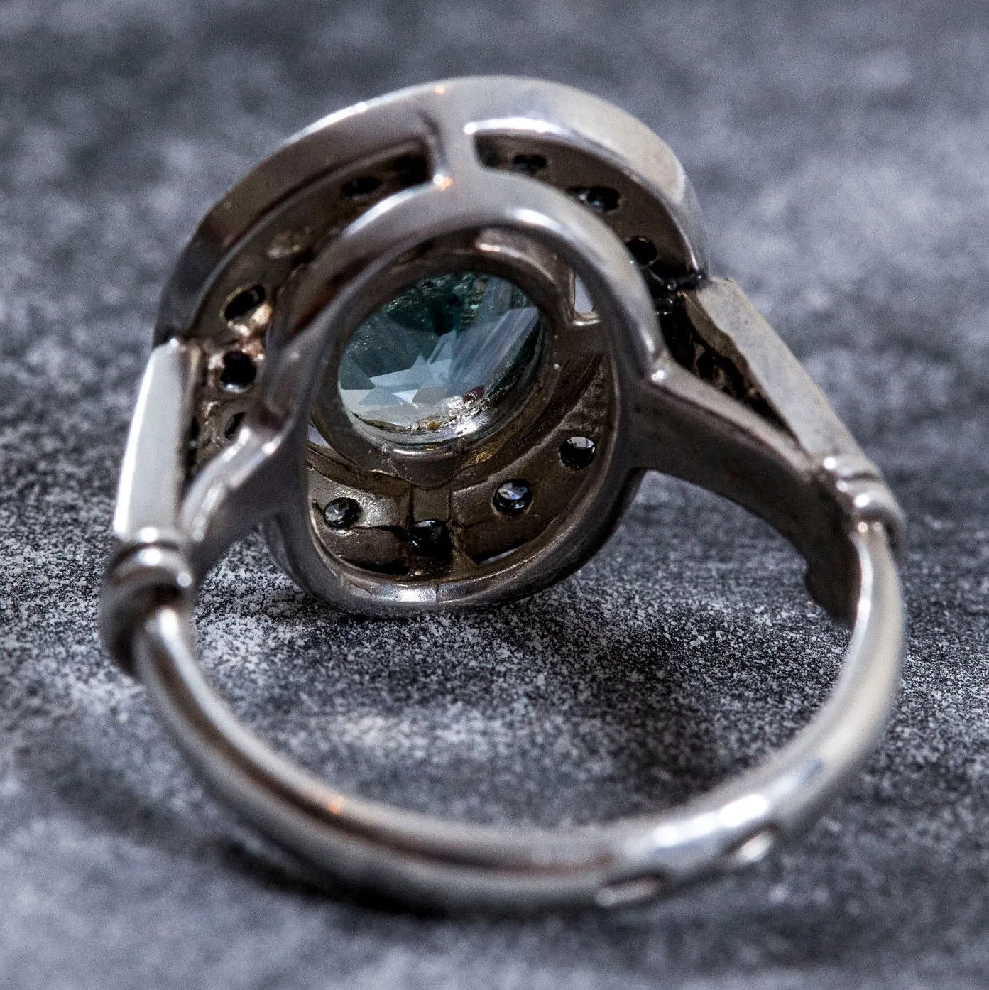 Blue Topaz Victorian Ring - Natural Blue Topaz Ring - December Birthstone Ring