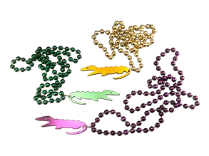 Bottle Opener Alligator Mardi Gras Beads - 3 Colors