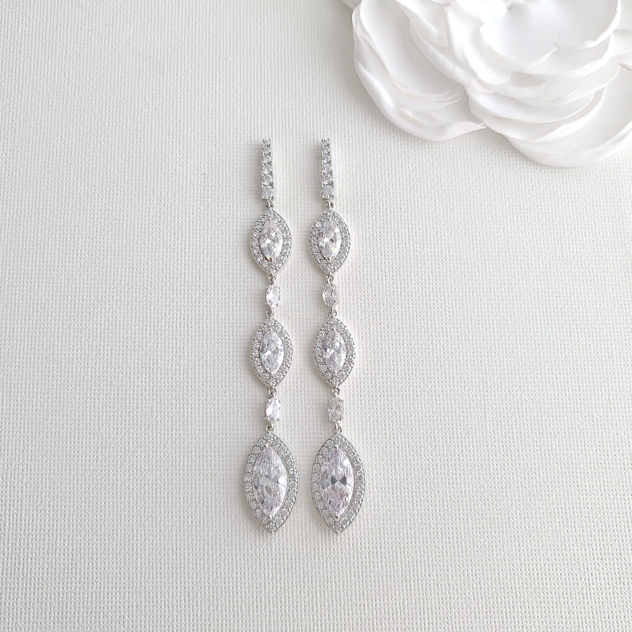 Bracelet Set with Long Statement Earrings-Harriet