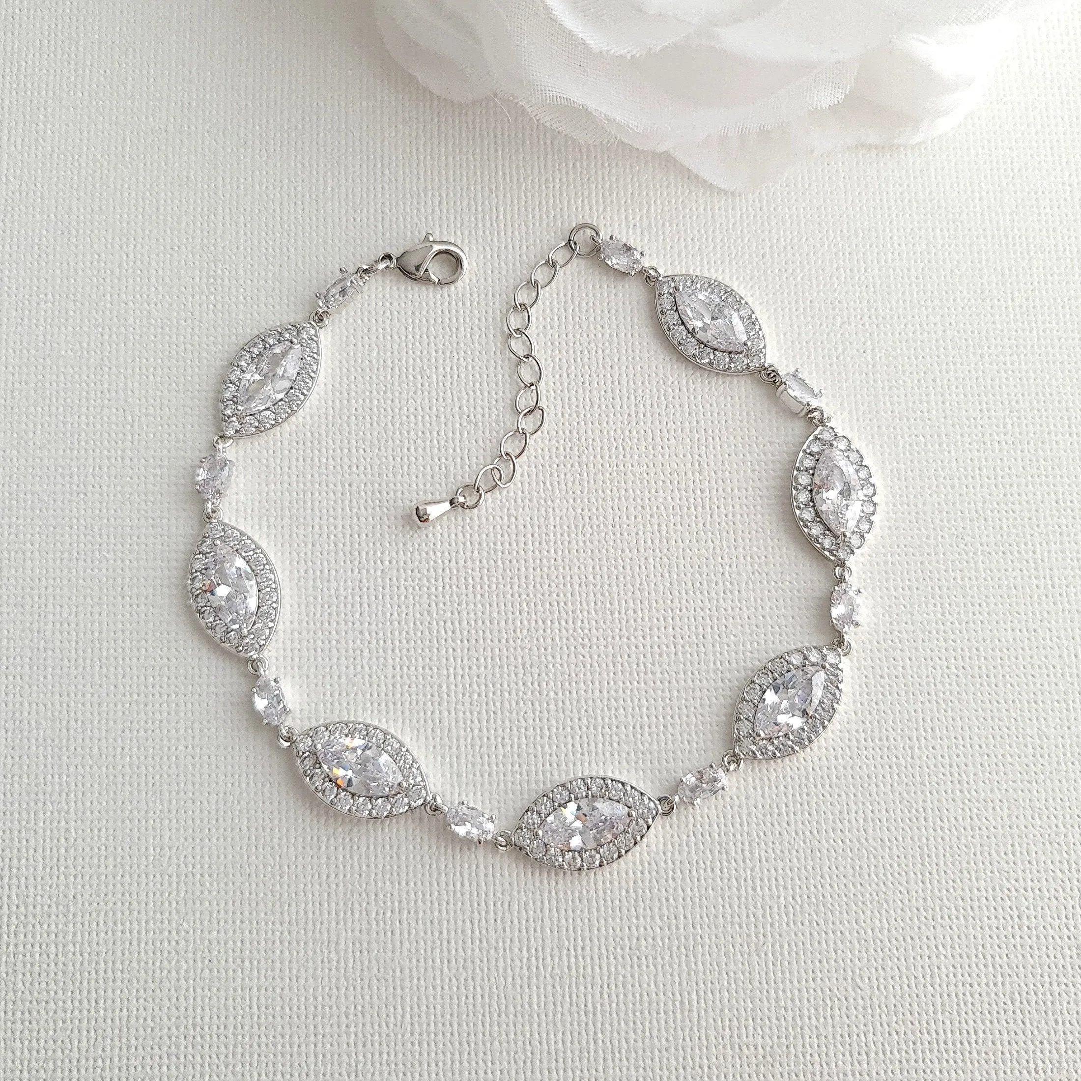 Bracelet Set with Long Statement Earrings-Harriet