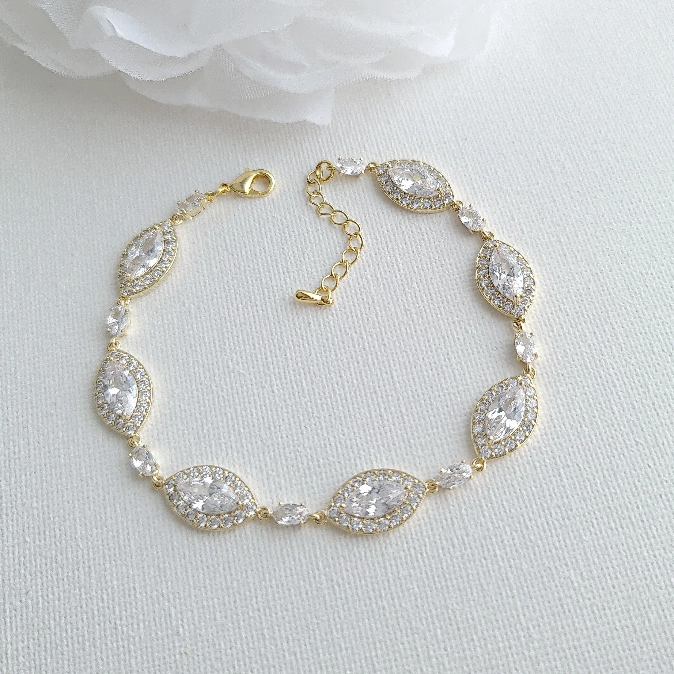 Bracelet Set with Long Statement Earrings-Harriet