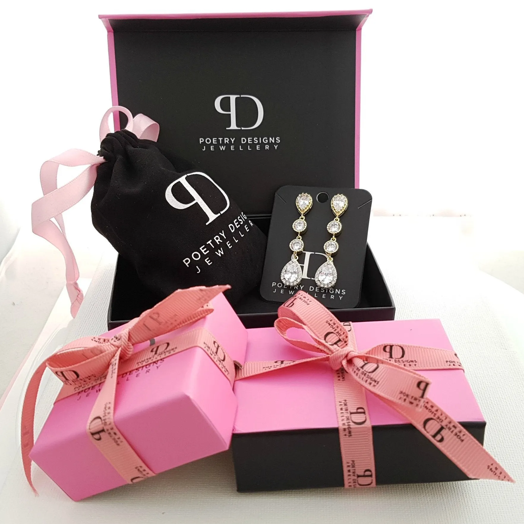 Bracelet Set with Long Statement Earrings-Harriet