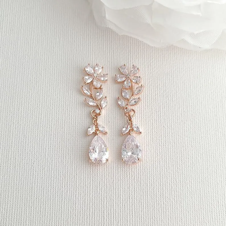 Bridal Flower Crystal Earrings- Daisy