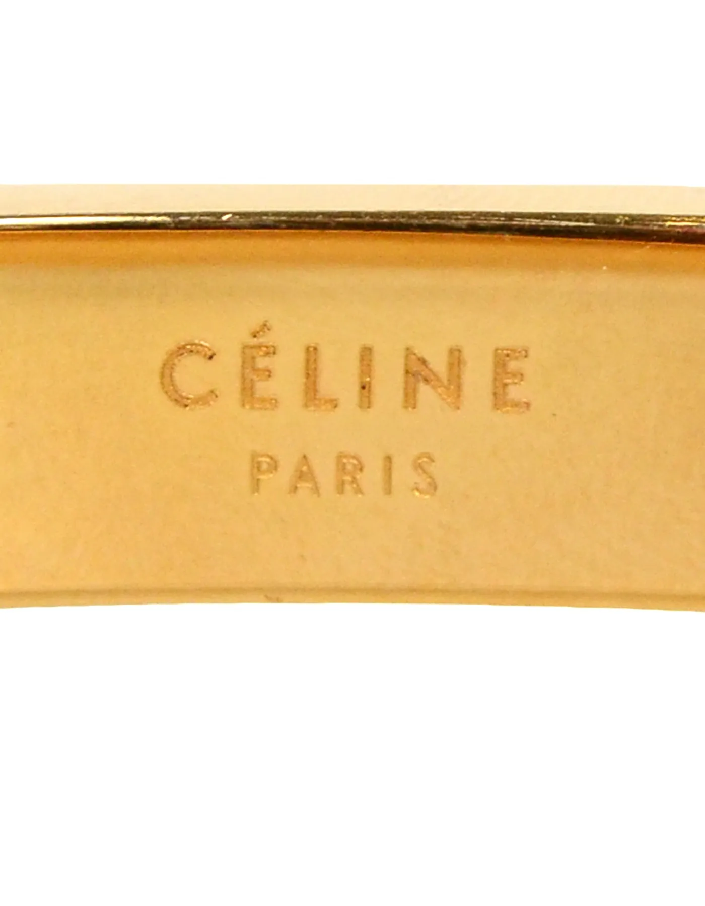 Celine Goldtone Narrow Manchette Cuff Bracelet