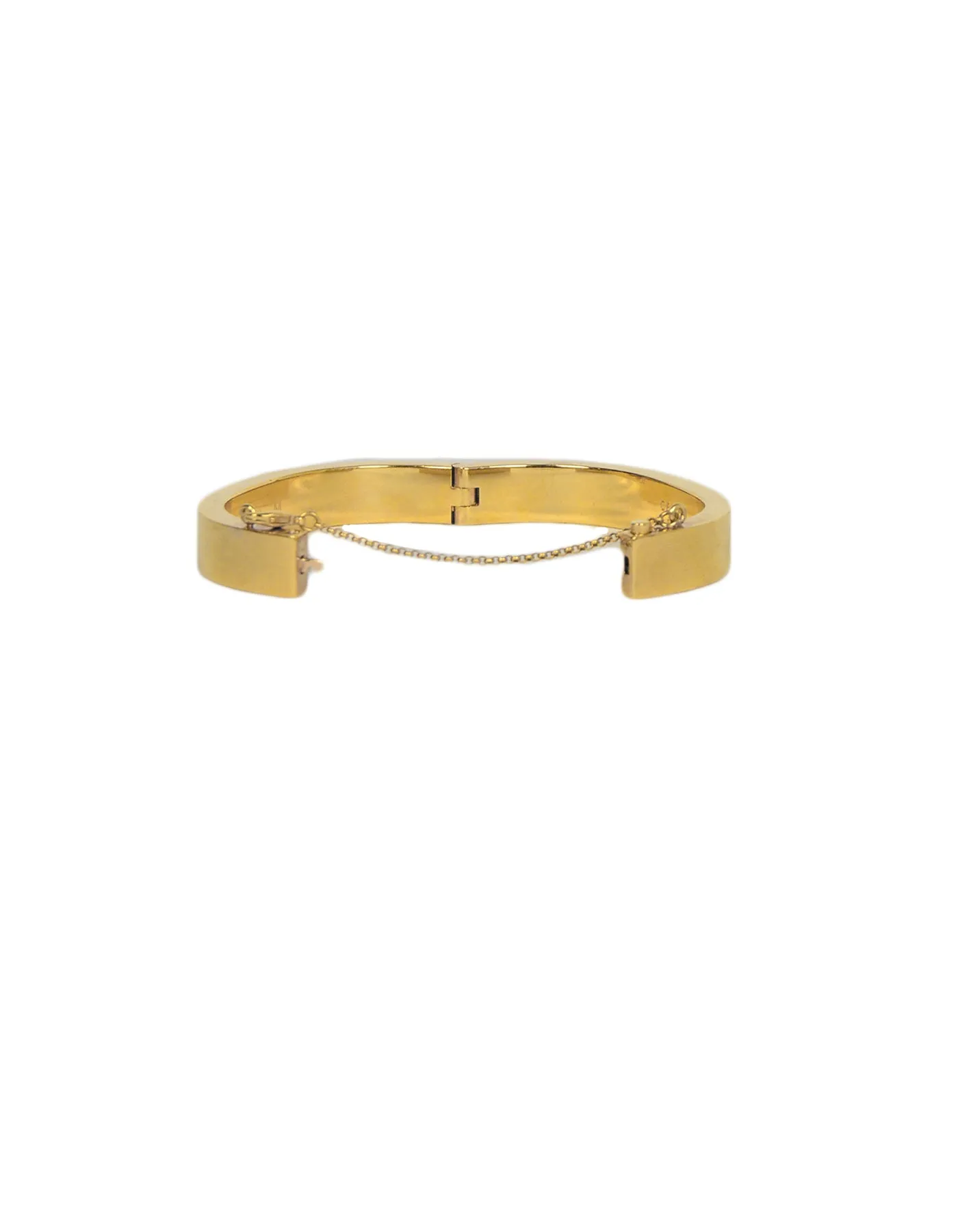 Celine Goldtone Narrow Manchette Cuff Bracelet