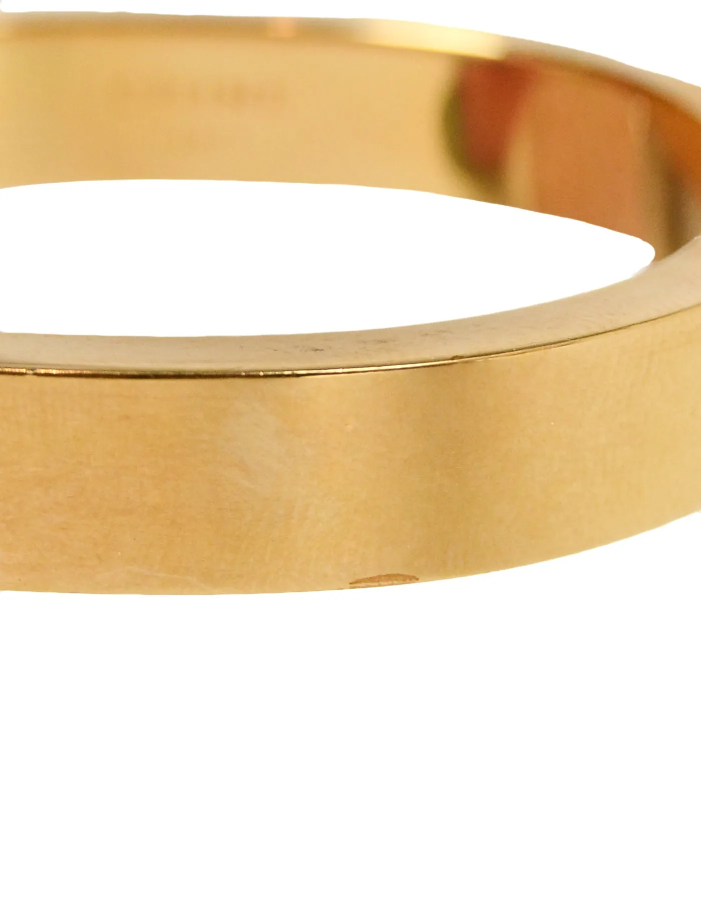 Celine Goldtone Narrow Manchette Cuff Bracelet