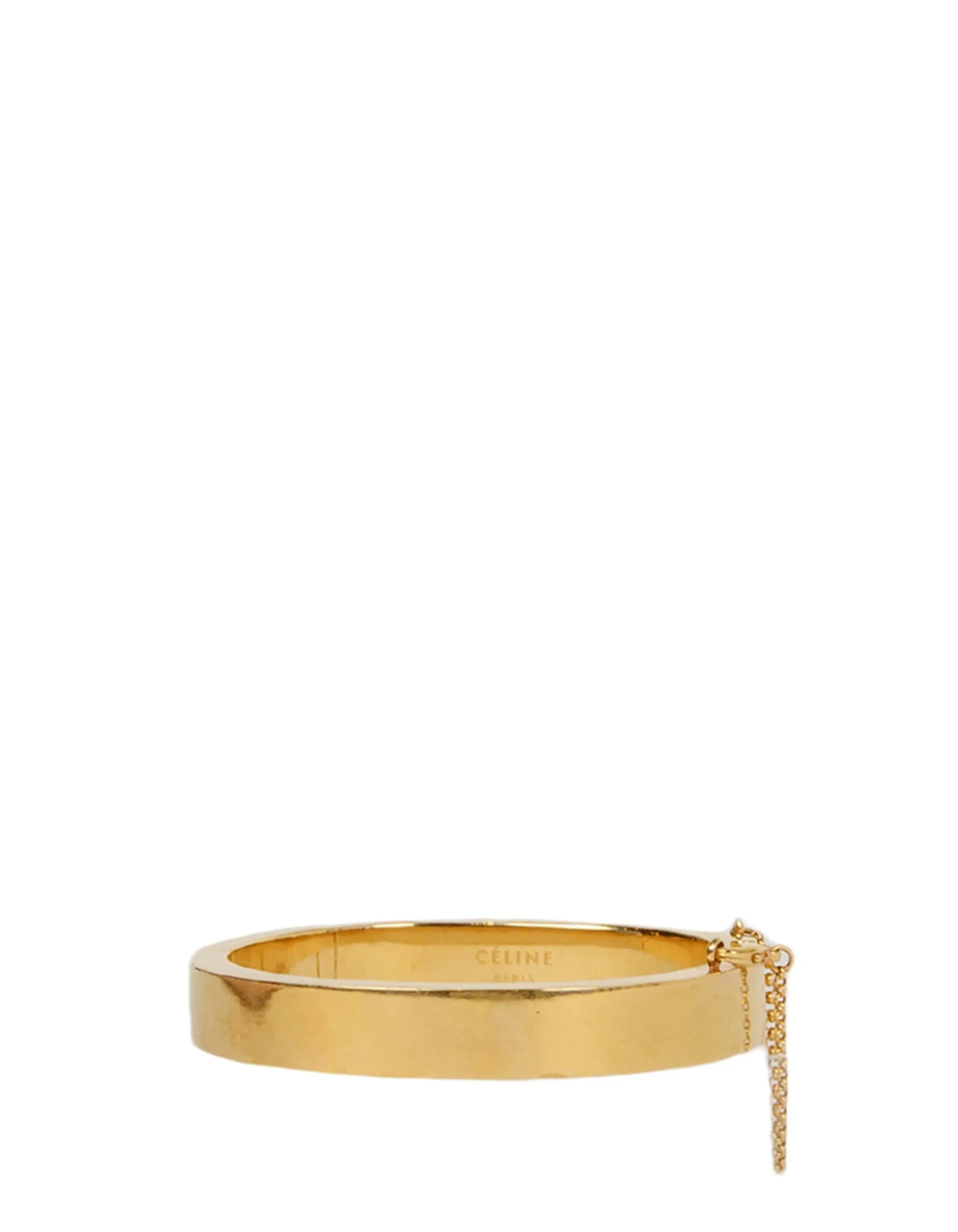 Celine Goldtone Narrow Manchette Cuff Bracelet