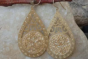 Champagne Crystal Rock Earrings