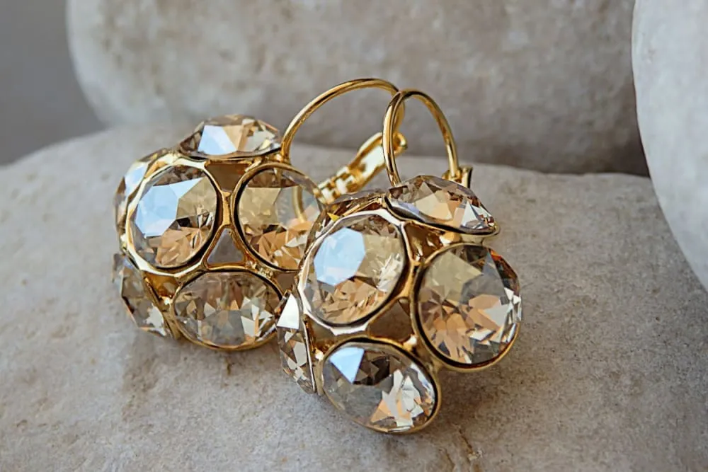 Champagne Flower Earrings