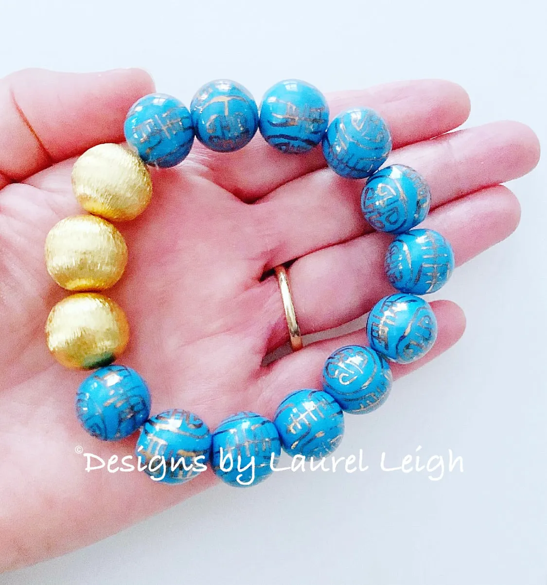 Chinoiserie French Blue & Gold Bracelet