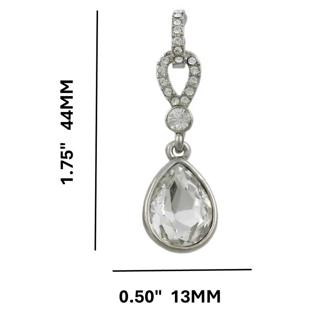 Clear Crystal Hoop with Dangling Teardrop Earring - REC024