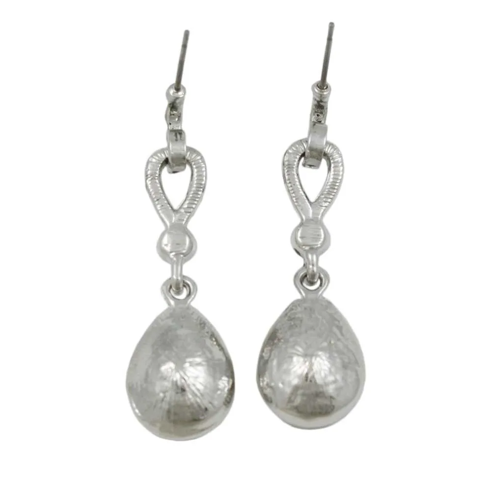 Clear Crystal Hoop with Dangling Teardrop Earring - REC024