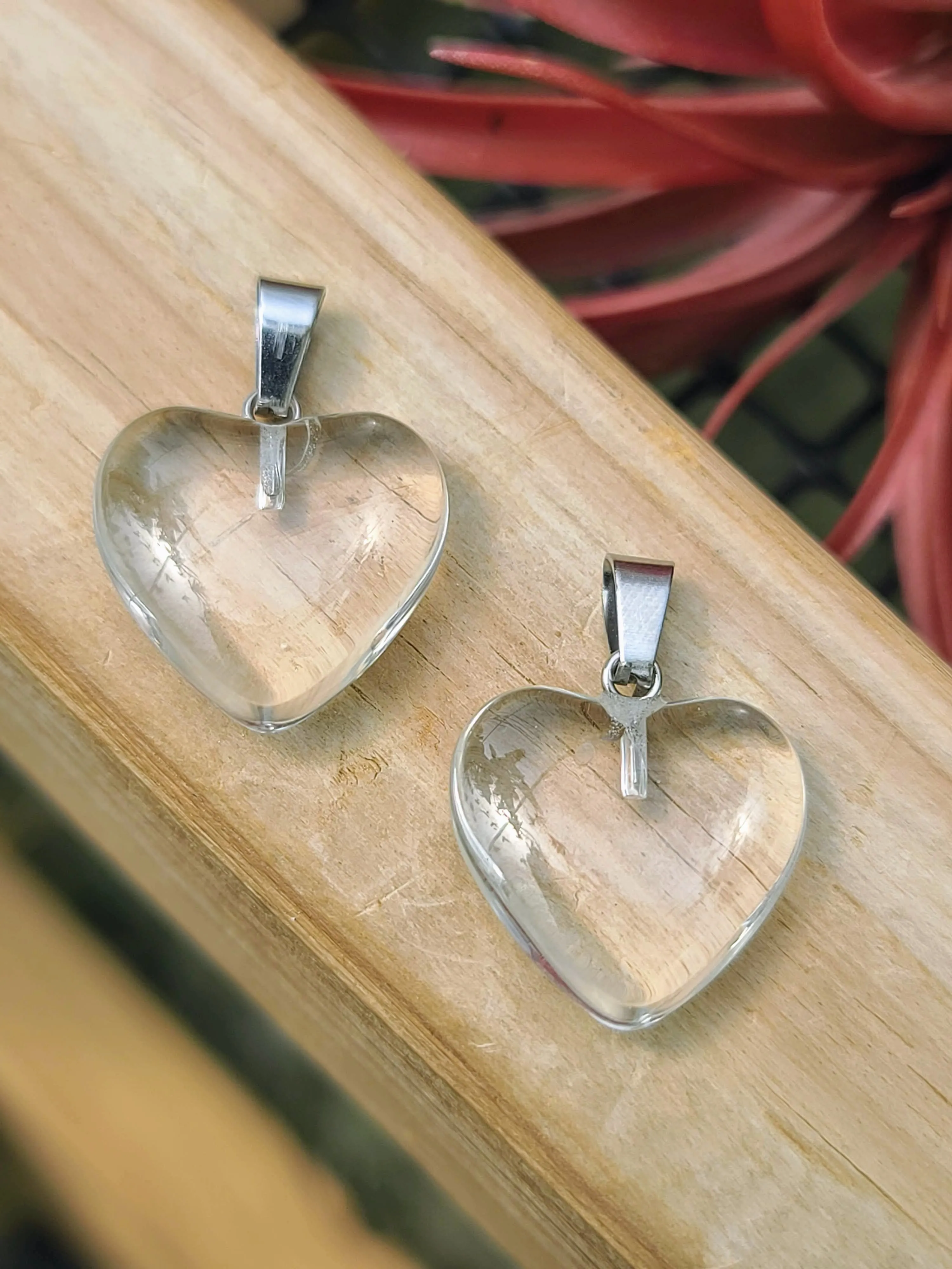 Clear Resin Heart Pendant