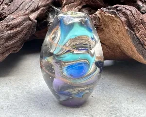 Coral Reef Blue Lampwork Focal Bead SRA