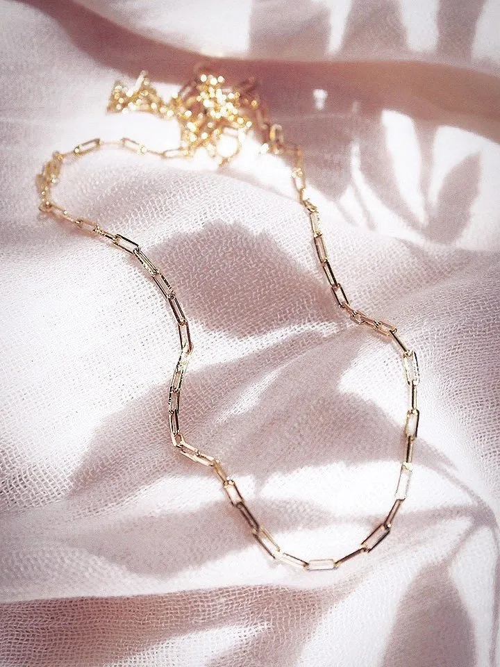 Dainty Paperclip Chain Necklace - Kei