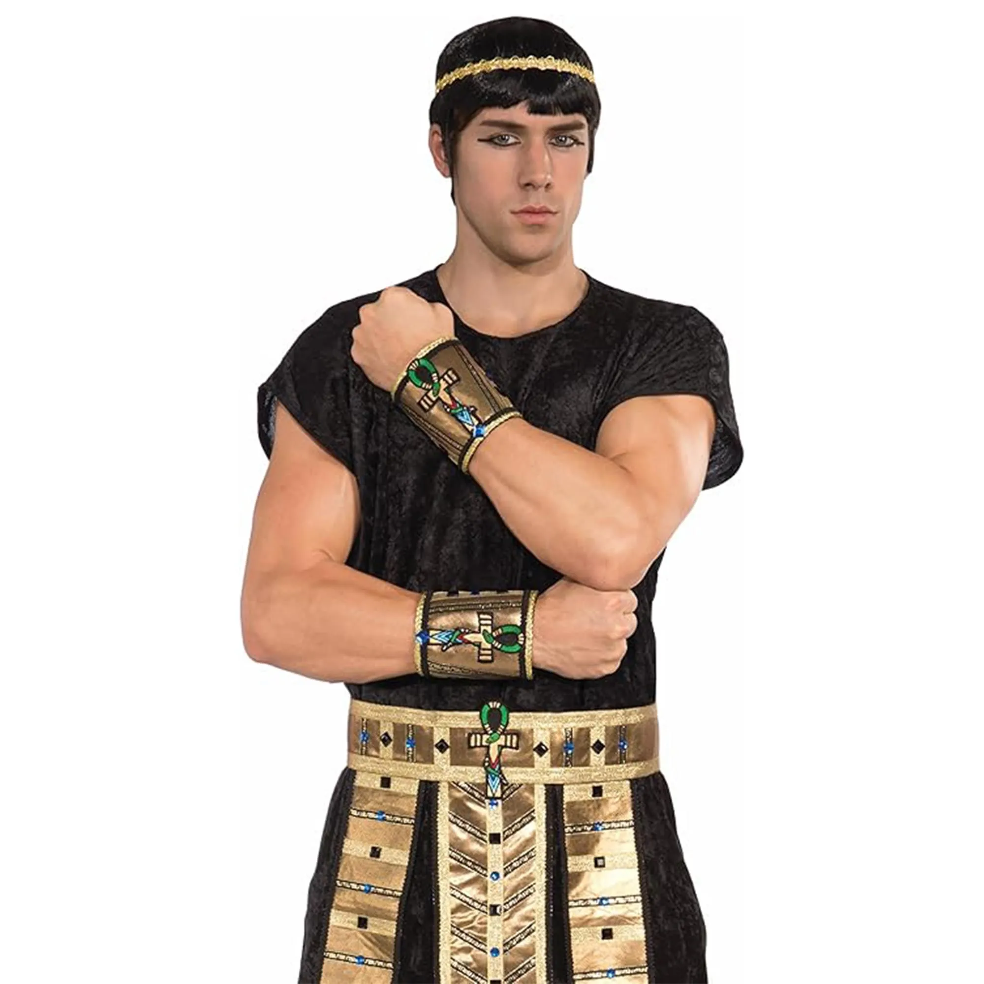 Deluxe Pair Male Egyptian Costume Wrist Cuffs Adult