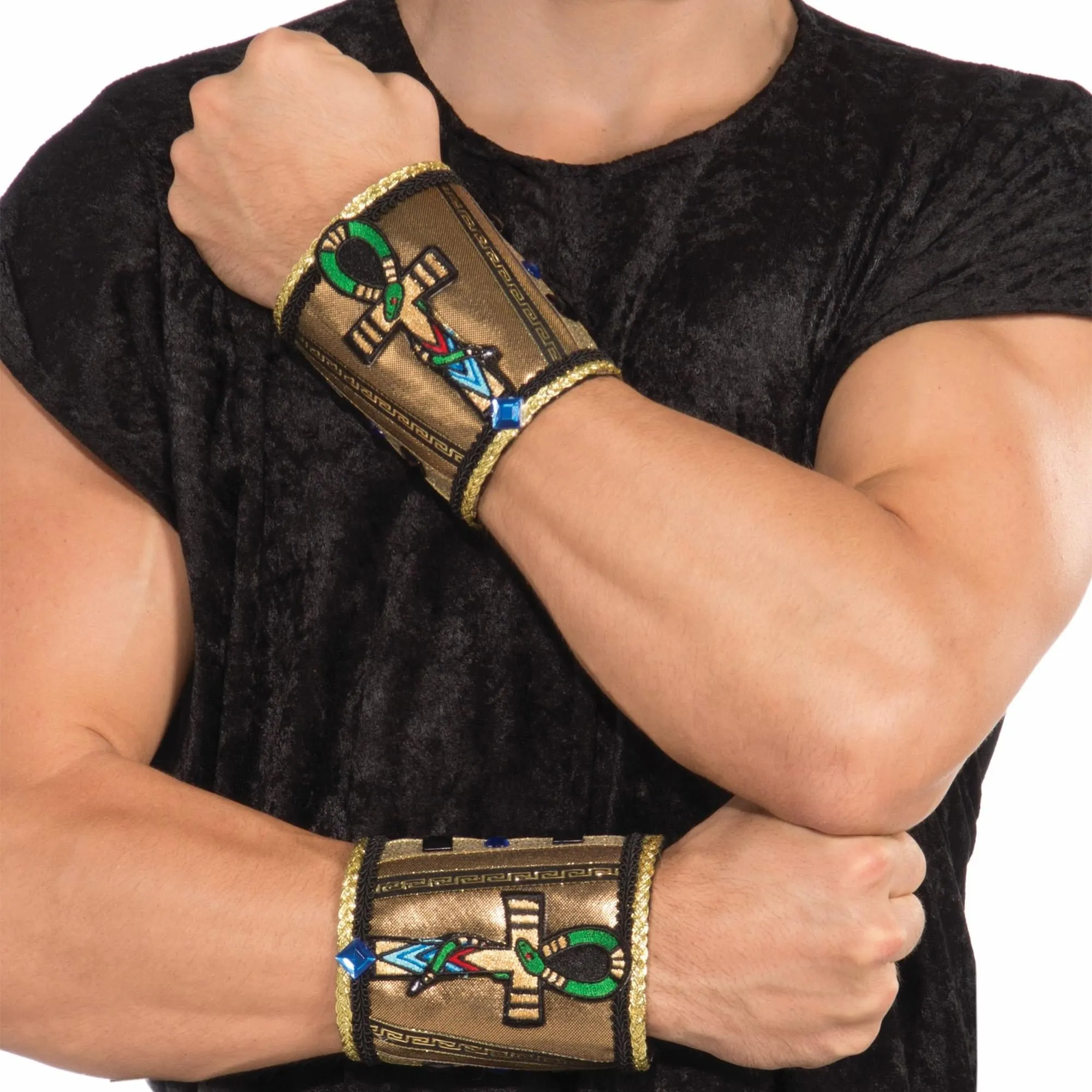 Deluxe Pair Male Egyptian Costume Wrist Cuffs Adult