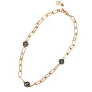 Envy Black Crystal Necklace Gold