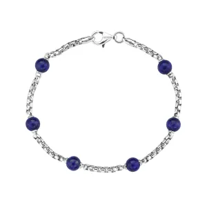 Gemstone Box Chain Bracelet