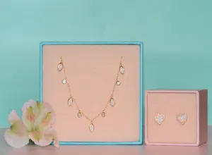 Gift Set | Amore Heart Earrings   Drops of Spring Necklace