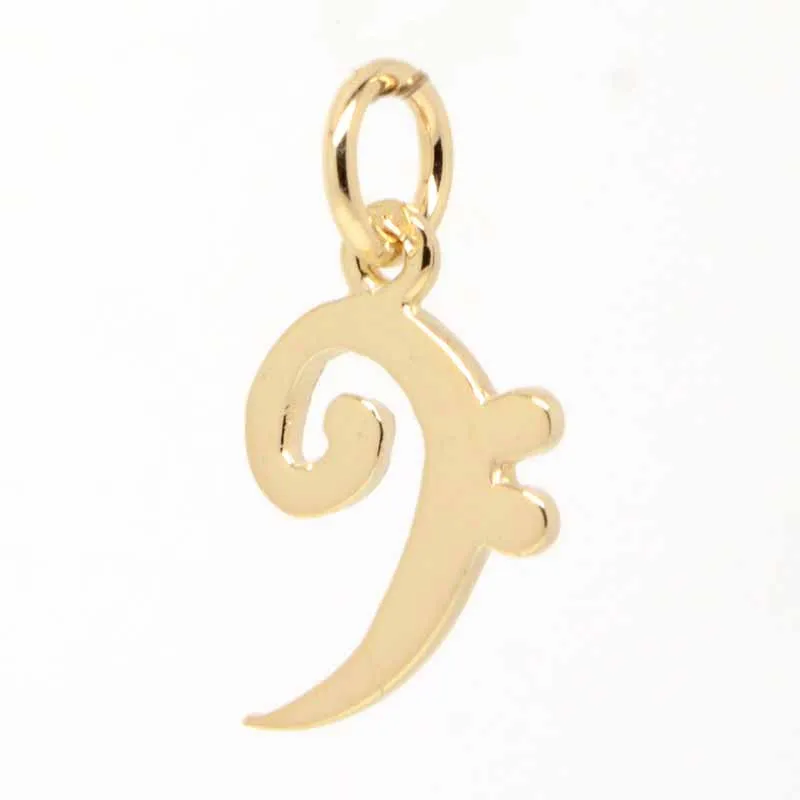 Gold Bass Clef Charm