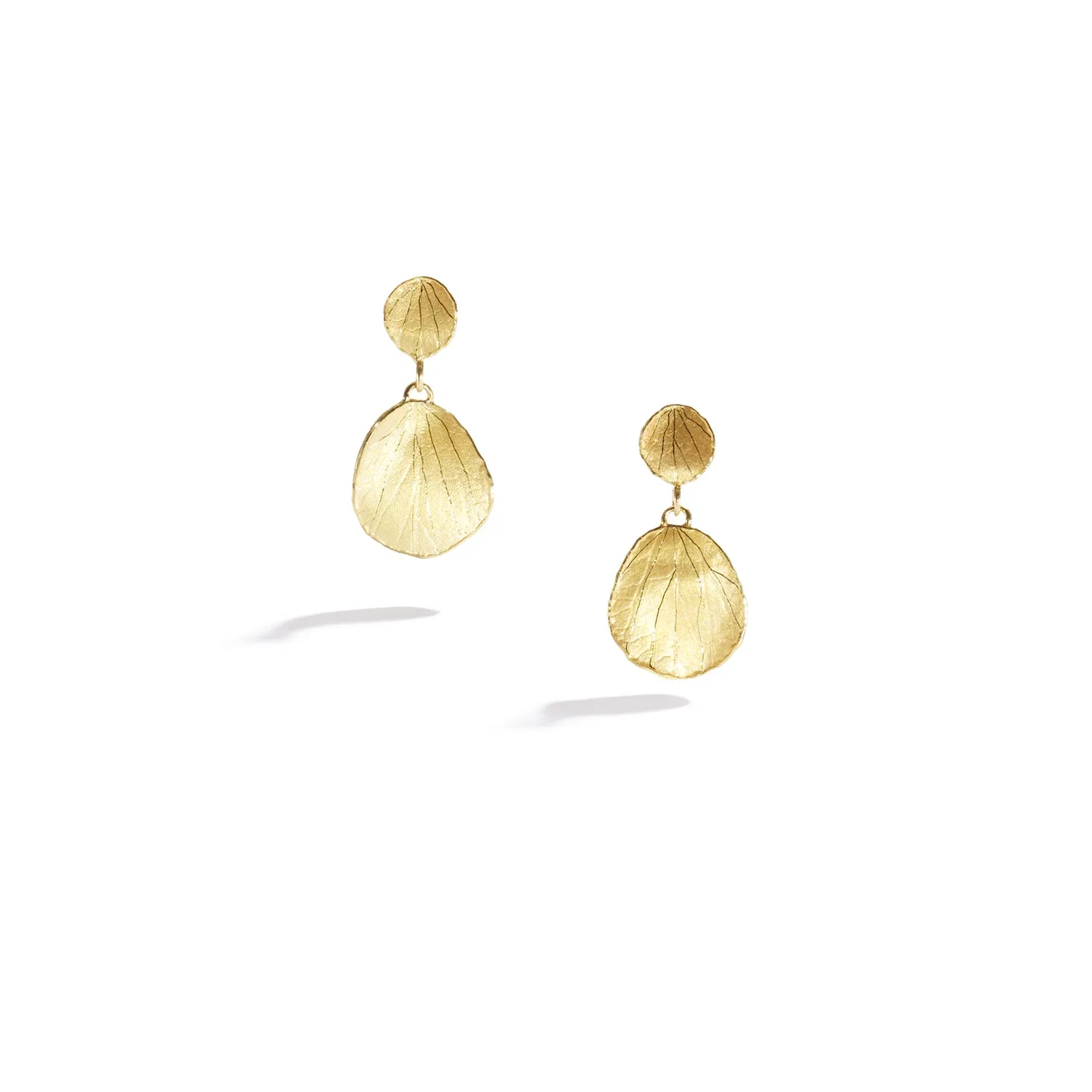 Gold Double Petal Earrings