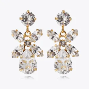 Gold Mini Dione Crystal Earrings