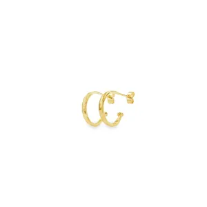 Gold Mini Hammered Hoop Earrings