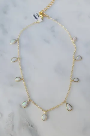 Gold Opal Dangle Choker